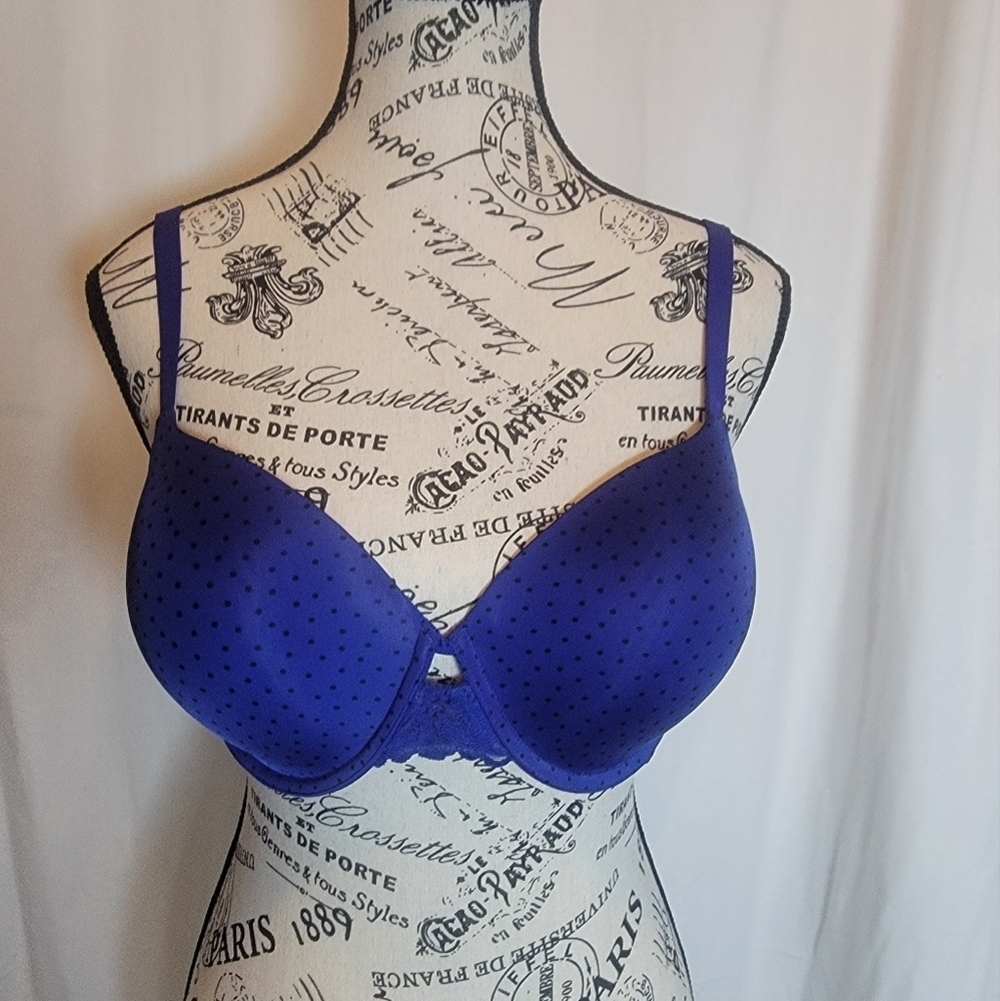 Maidenform Royal Blue Dotted Bra New Without Tags